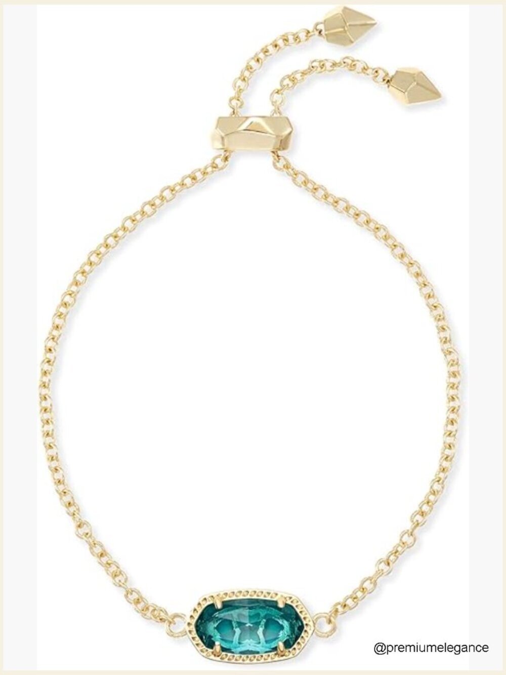 Gold-Plated Link Bracelet 9" Adjustable Sliding Clasp Women Fashion